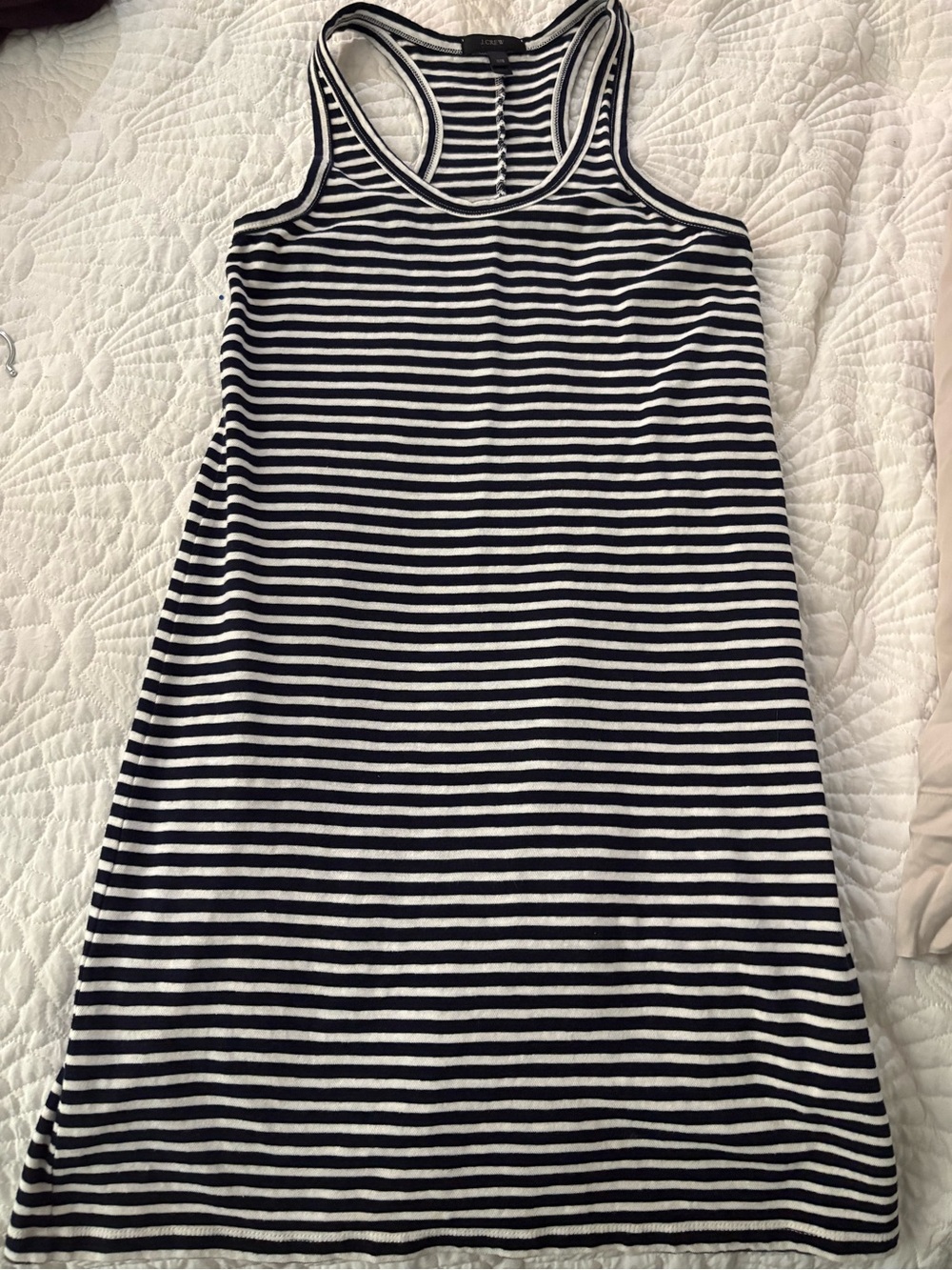 J. Crew Black & White Striped Racerback Dress